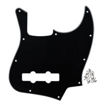 J Bass Pickguard FLEOR 3 camadas pretas de 10 orifícios para 4 cordas J Bass Pickguard FLEOR 3 camadas pretas de 10 orifícios para 4 cordas