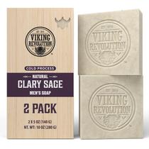 Jabón Viking Revolution Clary Sage Natural para Hombres 2 Paquetes