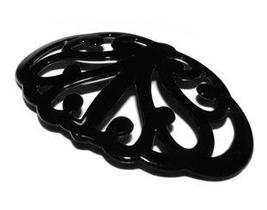 Jacaré coque 9,5 x 6,0 cm Preto De Acetato Musa Kalliopi Jacaré coque 9,5 x 6,0 cm Preto De Acetato Musa Kalliopi