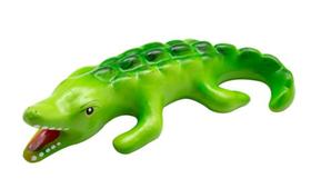 Jacaré em cerâmica decorado