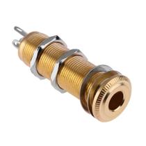 Jack Conector P10 Cilindrico Estéreo Guitarra Baixo Dourado