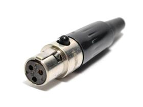 Jack Conector Plug Mini Xlr Femea 3 Pinos