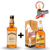 Jack Daniel's Honey com White Horse bebida álcool isqueiro - In
