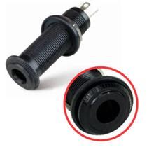 Jack De Metal Cilíndrico Blindado Preto Cej 2c Custom Sound