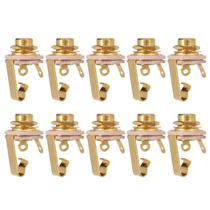 Jack P10 Mono Guitarra Baixo Violão Dourado - 10 Unidades