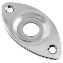 Jack Plate Curvo Oval Vintage Cromado Para Guitarra Contra Baixo