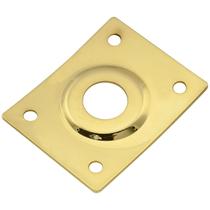 Jack Plate De Metal Quadrado Curvo P10 Dourado Para Guitarra Jack Plate De Metal Quadrado Curvo P10 Dourado Para Guitarra