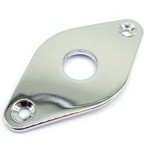 Jack plate losango curvo guitarra CJF Cromado Jack plate losango curvo guitarra CJF Cromado