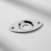Jack Plate Para Guitarra Oval Com Rebaixo Cromado importado