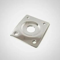 Jack Plate Para Guitarra retangular Com Rebaixo Cromado importado