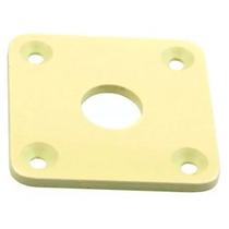 Jack Plate Quadrado Creme D Plástico Guitarra Spirit PLJC-IV Jack Plate Quadrado Creme D Plástico Guitarra Spirit PLJC-IV