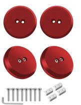 Jack Pucks ADTOPI Corvette Billet Aluminium, pacote com 4 unidades, vermelho