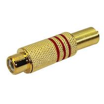 Jack Rca 6mm Nickel - Vermelho Pct Com 10pçs