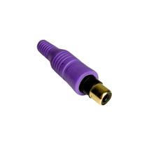 Jack rca 6mm pvc lilas ponta dourada