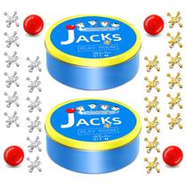 Jacks Game Sisland Metal, 2 pacotes com 24 conectores e 4 bolas para crianças