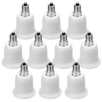 JACKYLED Paquete de 10 Adaptadores de Casquillo E12 a E26/E27 para Lámparas 90-220V