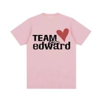 Jacob Wears Team Edward tem Twilight Fãs Roupas Retro Moda Feminina Casual Camiseta Grande