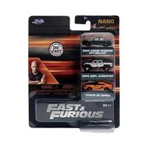 Jada Toys Fast and Furious Nano Hollywood Rides 3-Pack 1:128 Escala Diecast Model Car Collector Toy