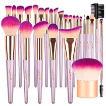 JAF 26pcs Maquiagem Conjunto Profissional Kabuki Face Contour Brush Set Pink Complete Vegan Brush Kit Full Face Makeup Brushes Soft Make Pretty Cute Rose Gold Cosmetic brush set maquiagem Roxo