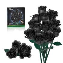 JAKI Conjunto de Montar Buquê de 12 Rosas Pretas 528 Peças JAKI Conjunto de Montar Buquê de 12 Rosas Pretas 528 Peças