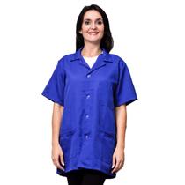 Jaleco 3 Bolsos Oxford Manga Curta Com Gola LojaLoja Jaleco 3 Bolsos Oxford Manga Curta Com Gola LojaLoja