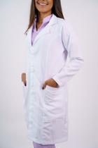 Jaleco Acinturado Feminino em Oxford com Botões e Gola Blazer Jaleco Acinturado Feminino em Oxford com Botões e Gola Blazer