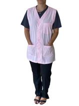 Jaleco Avental Guarda Pó Hospitalar Professor Sem Manga Sem Gola Com 3 Bolsos Rosa Jaleco Avental Guarda Pó Hospitalar Professor Sem Manga Sem Gola Com 3 Bolsos Rosa