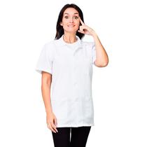 Jaleco Branco Com Gola Oxford 3 Bolsos Manga Curta LojaLoja