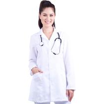 Jaleco Branco Feminino Acinturado Saúde Enfermagem Medicina - Wp Confecções