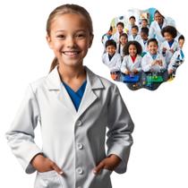 Jaleco Branco Infantil para Atividades de Ciências na Escola Tamanho 14