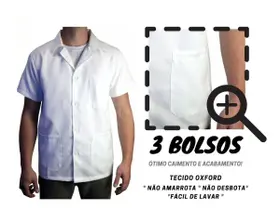 Jaleco Branco Manga Curta Em Oxford. Melhor Preço!!!! Jaleco Branco Manga Curta Em Oxford. Melhor Preço!!!!