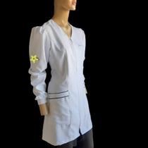 jaleco branco, MANGAS BUFANTES, com ziper jaleco branco, MANGAS BUFANTES, com ziper