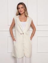 Jaleco Colete Feminino Alexandra Off-Whitte Jaleco Colete Feminino Alexandra Off-Whitte