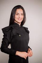 Jaleco Dafne Manga Longa Elegante - Preto Jaleco Dafne Manga Longa Elegante - Preto