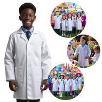 Jaleco Escolar Infantil Branco Médico Cientista Professor Mirim Tamanho 4 Jaleco Escolar Infantil Branco Médico Cientista Professor Mirim Tamanho 4