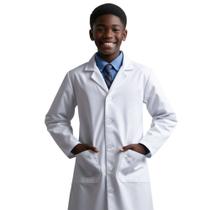 Jaleco Escolar Infantil Unissex Manga Longa Tecido Oxford Tamanho 12