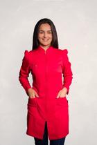 Jaleco Fabiana Manga Longa Vermelho - Conforto e Estilo Jaleco Fabiana Manga Longa Vermelho - Conforto e Estilo