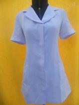 Jaleco Feminino Acinturado com Gola Social Manga Curta