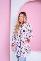 Jaleco Feminino Acinturado Estampado com Ziper estampa com tema AUTISMO - area da saude