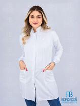 Jaleco Feminino Acinturado Gabardine Gola Padre