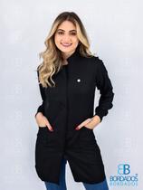 Jaleco Feminino Acinturado Gabardine Gola Padre