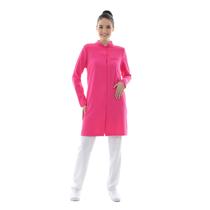 Jaleco Feminino Acinturado Gola Padre com fechamento em Botão Tecido Two Way com Elastano Cor:Rosa chicleteTamanho:EXG Jaleco Feminino Acinturado Gola Padre com fechamento em Botão Tecido Two Way com Elastano Cor:Rosa chicleteTamanho:EXG