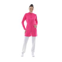 jaleco Feminino Acinturado Gola Padre com fechamento em Zíper Tecido Two Way com Elastano