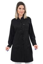 Jaleco feminino acinturado gola padre