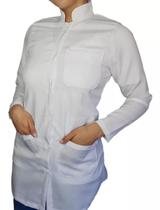 Jaleco Feminino Acinturado Gola Padre Gabardine Jaleco Feminino Acinturado Gola Padre Gabardine