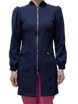 Jaleco Feminino Acinturado Luxo Gabardine Manga Princesa de Zíper - Jaleco Art