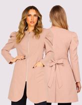 Jaleco Feminino Acinturado Manga Bufante Oxford Lua