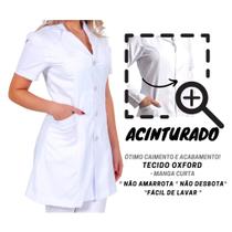 Jaleco Feminino Acinturado Oxford Manga Curta Cores Jaleco Feminino Acinturado Oxford Manga Curta Cores