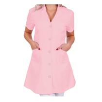 Jaleco Feminino Acinturado Oxford Manga Curta Cores Jaleco Feminino Acinturado Oxford Manga Curta Cores