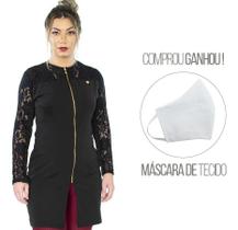 Jaleco Feminino Acinturado Oxford Várias Cores + Brinde